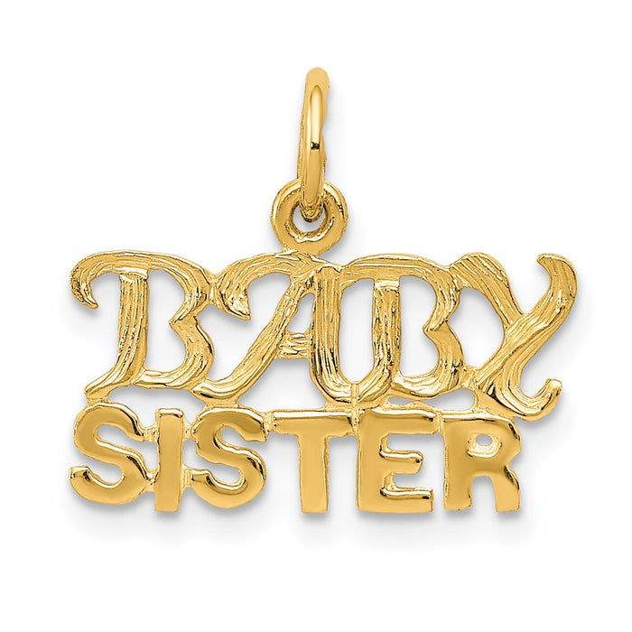 Million Charms 14K Yellow Gold Themed Baby Sister Charm