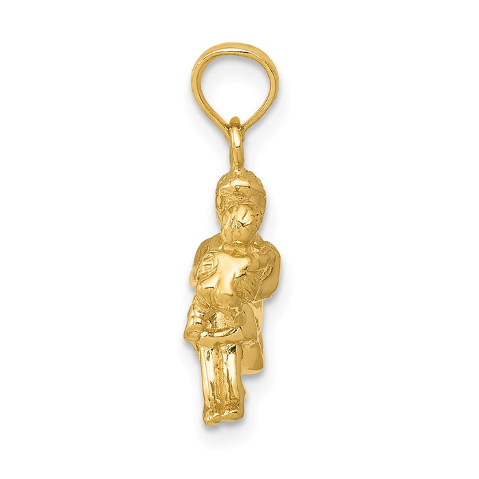 Million Charms 14K Yellow Gold Themed Mother Holding Child Pendant