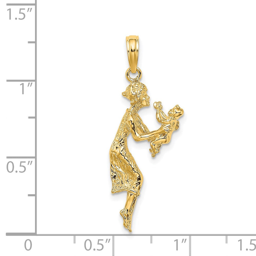Million Charms 14K Yellow Gold Themed Mother & Baby Charm