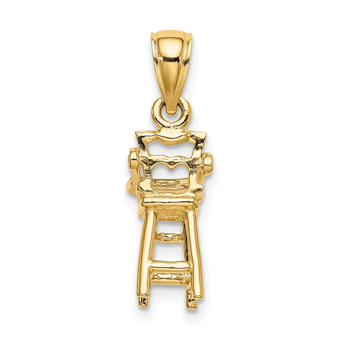 Million Charms 14K Yellow Gold Themed Baby Highchair Charm