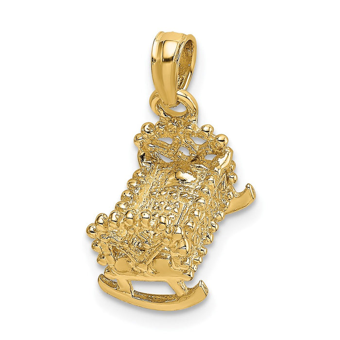 Million Charms 14K Yellow Gold Themed Baby Cradle Charm