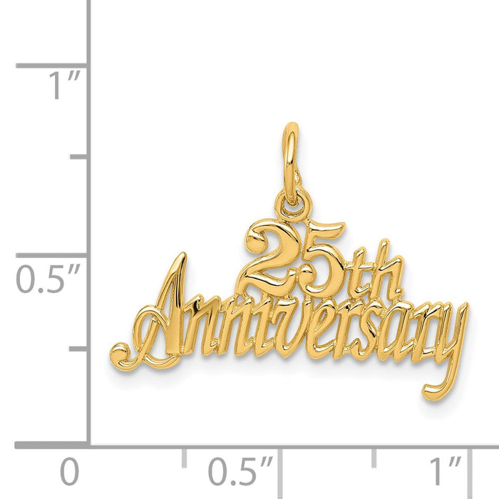 Million Charms 14K Yellow Gold Themed 25Th Anniversary Milestone Charm