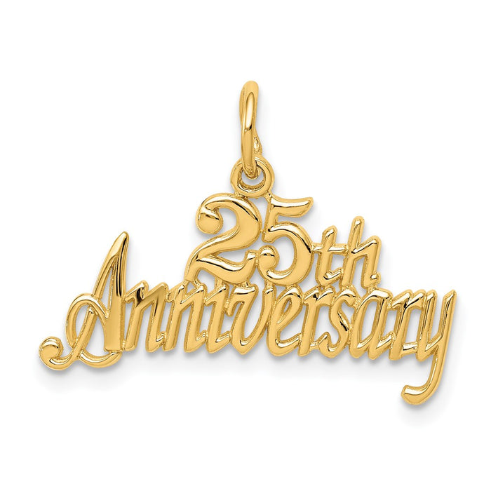 Million Charms 14K Yellow Gold Themed 25Th Anniversary Milestone Charm