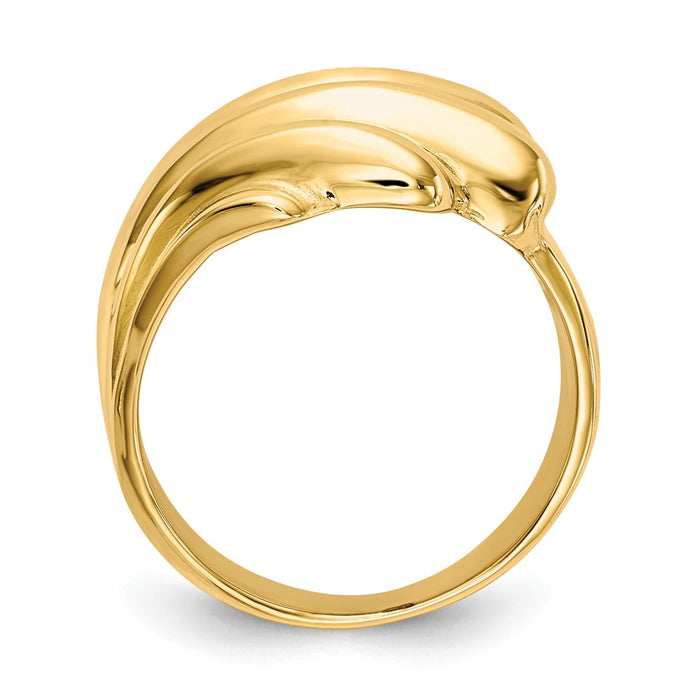 14k Yellow Gold High Polished Dome Ring, Size: 6