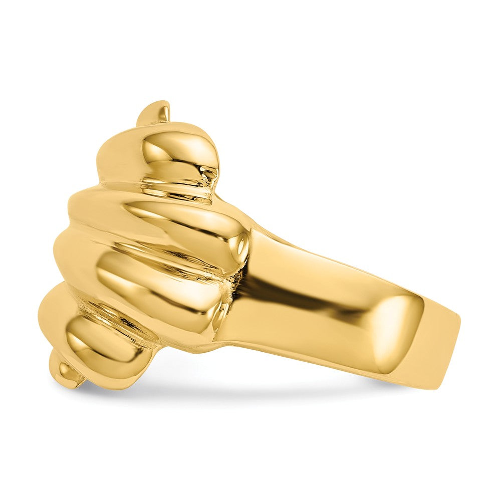 14k Yellow Gold High Polished Dome Ring, Size: 6