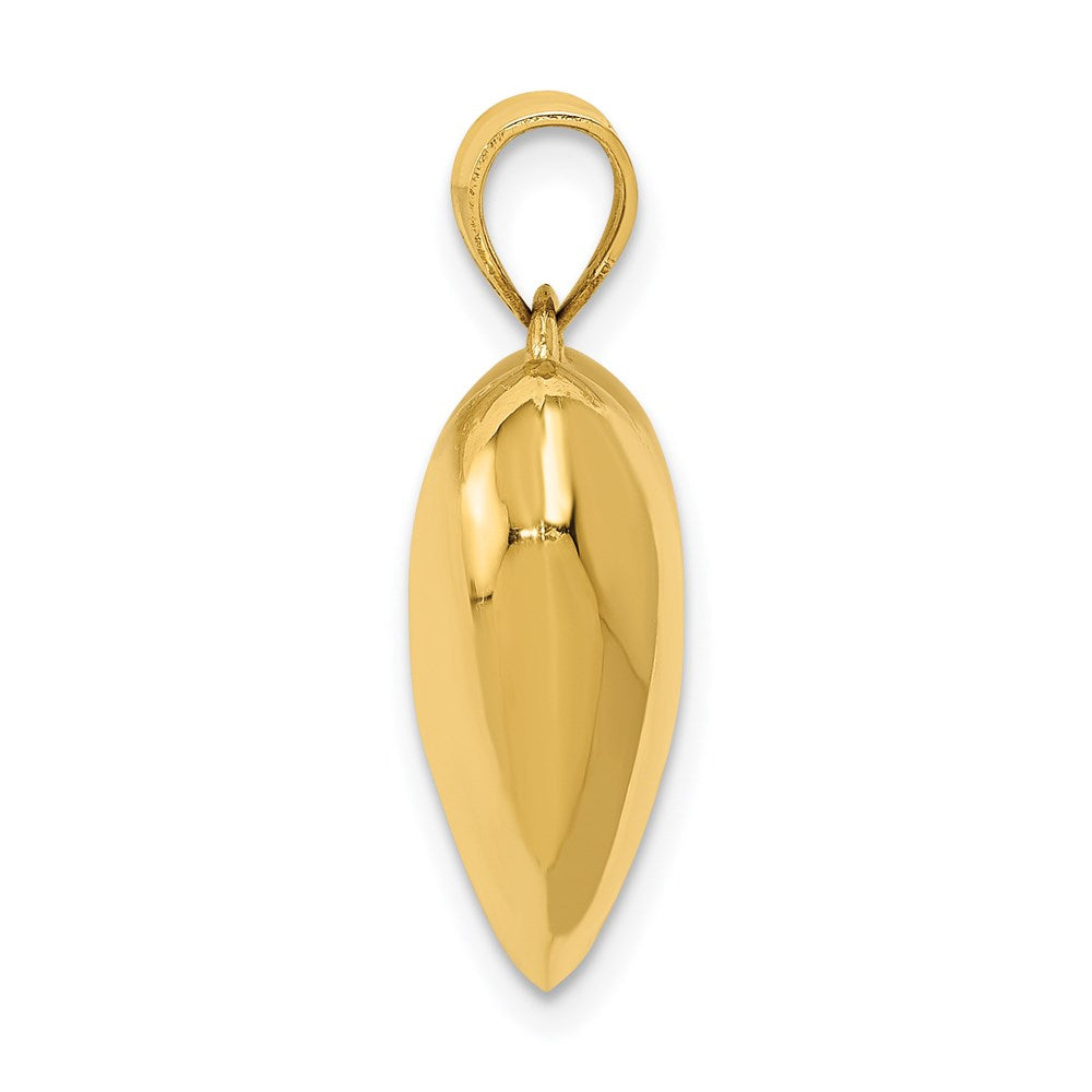 Million Charms 14K Yellow Gold Themed Polished 3-D Heart Pendant