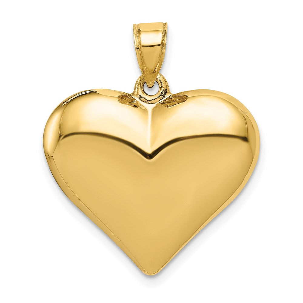 Million Charms 14K Yellow Gold Themed Polished 3-D Heart Pendant