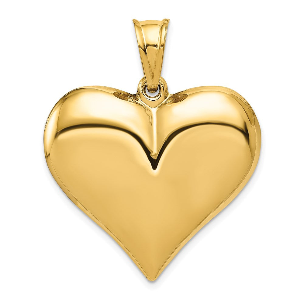 Million Charms 14K Yellow Gold Themed Polished 3-D Heart Pendant
