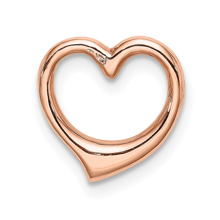 Million Charms 14K Rose Gold Themed Polished Heart Chain Slide