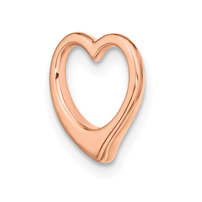 Million Charms 14K Rose Gold Themed Polished Heart Chain Slide