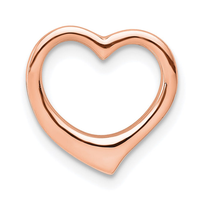 Million Charms 14K Rose Gold Themed Polished Heart Chain Slide