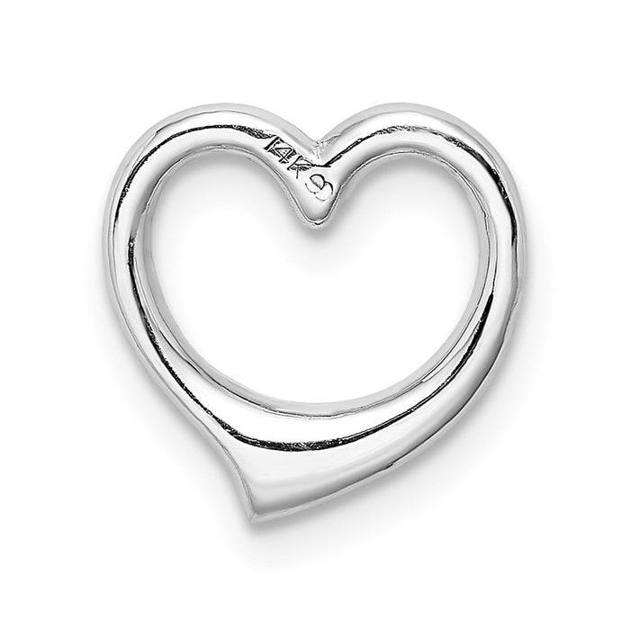 Million Charms 14K White Gold Themed Polished Heart Chain Slide