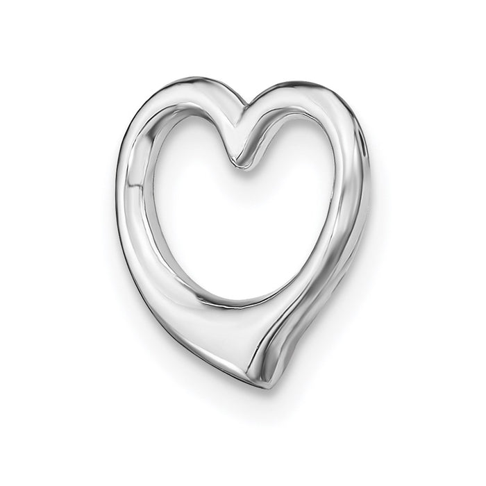 Million Charms 14K White Gold Themed Polished Heart Chain Slide