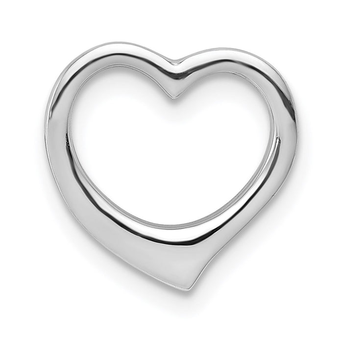 Million Charms 14K White Gold Themed Polished Heart Chain Slide