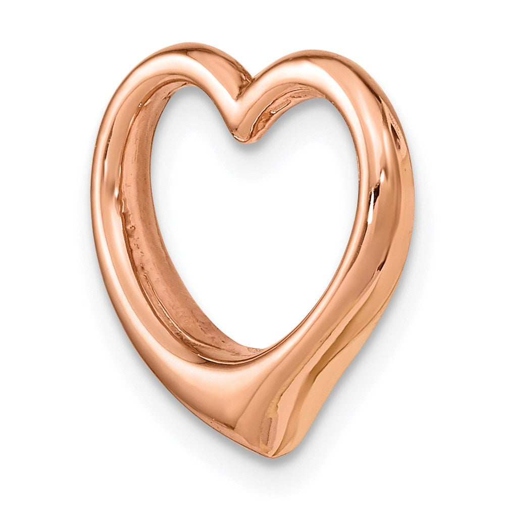 Million Charms 14K Rose Gold Themed Polished Heart Chain Slide
