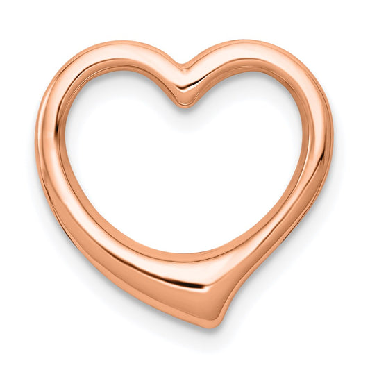 Million Charms 14K Rose Gold Themed Polished Heart Chain Slide