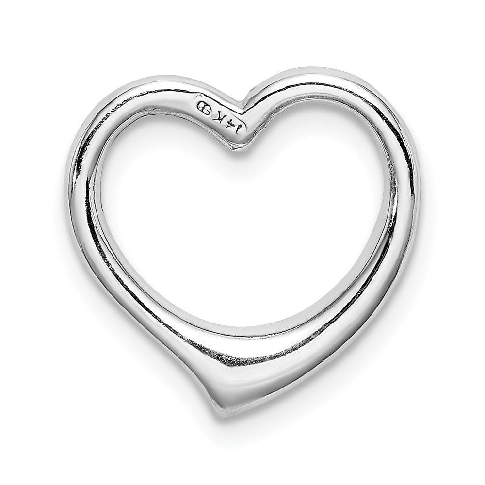 Million Charms 14K White Gold Themed Polished Heart Chain Slide