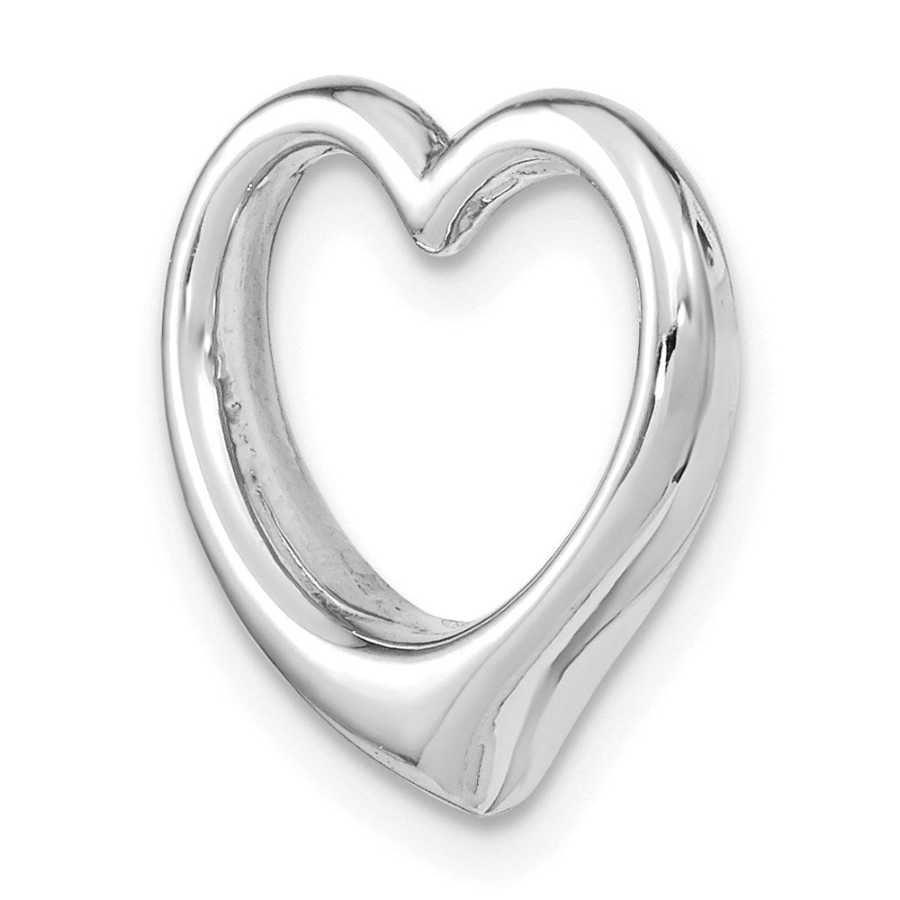 Million Charms 14K White Gold Themed Polished Heart Chain Slide