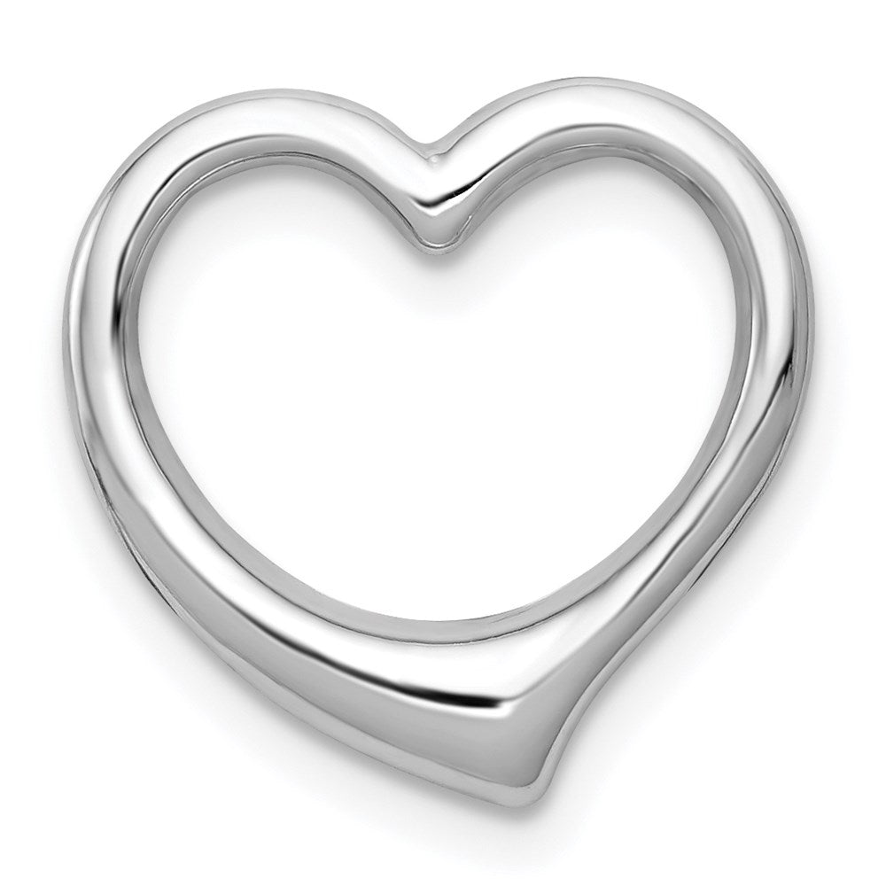 Million Charms 14K White Gold Themed Polished Heart Chain Slide