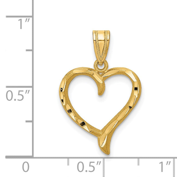 Million Charms 14K Yellow Gold Themed Polished Heart Pendant