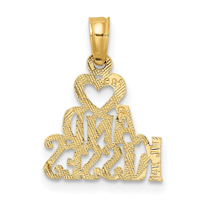 Million Charms 14K Yellow Gold Themed Heart, Kisses Charm