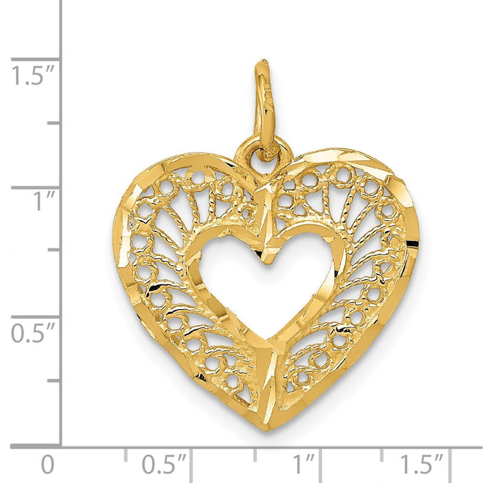 Million Charms 14K Yellow Gold Themed Polished Heart Pendant