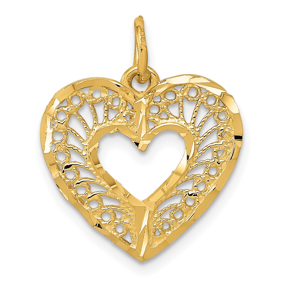 Million Charms 14K Yellow Gold Themed Polished Heart Pendant