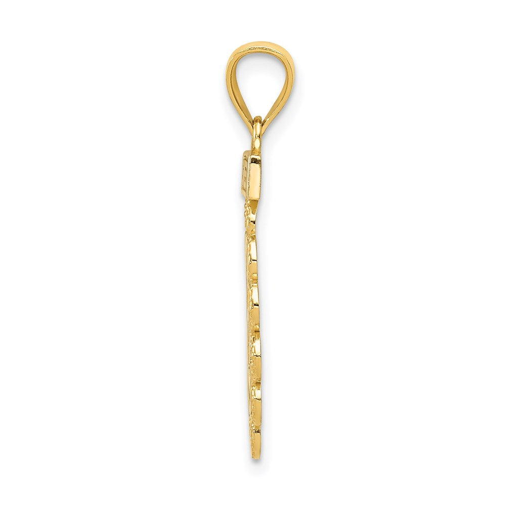 Million Charms 14K Yellow Gold Themed & Rhodium-plated Filigree Sweet 16 Birthday Pendant