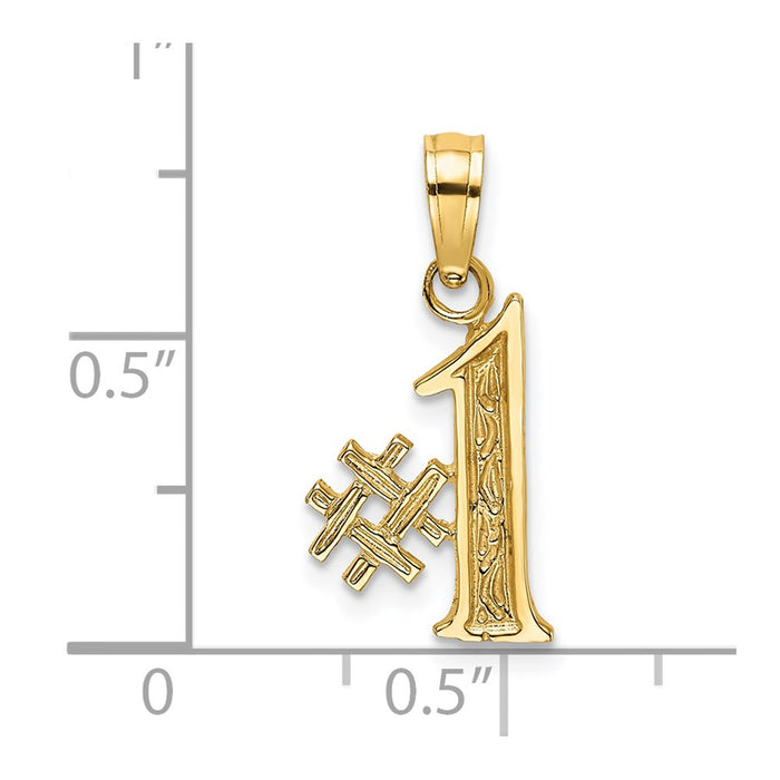 Million Charms 14K Yellow Gold Themed #1 Charm