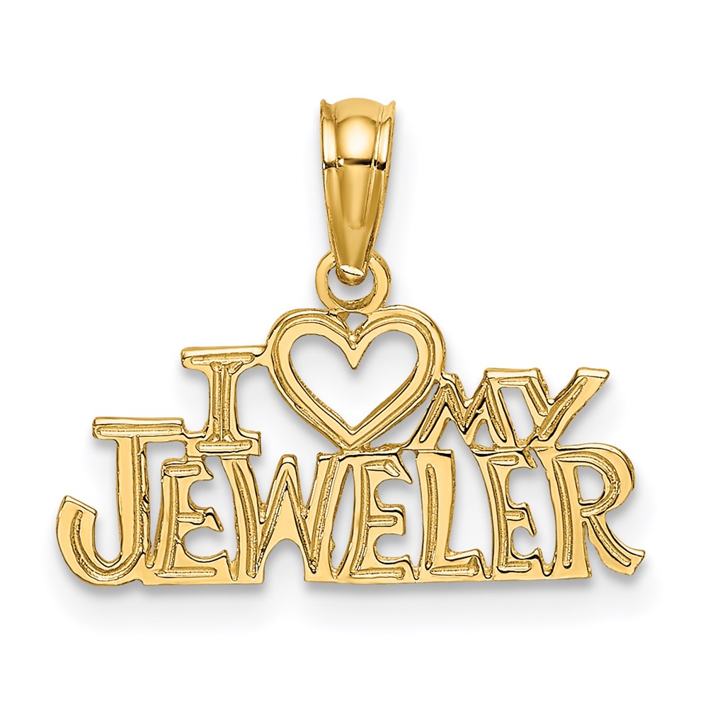 Million Charms 14K Yellow Gold Themed I Heart My Jeweler Charm
