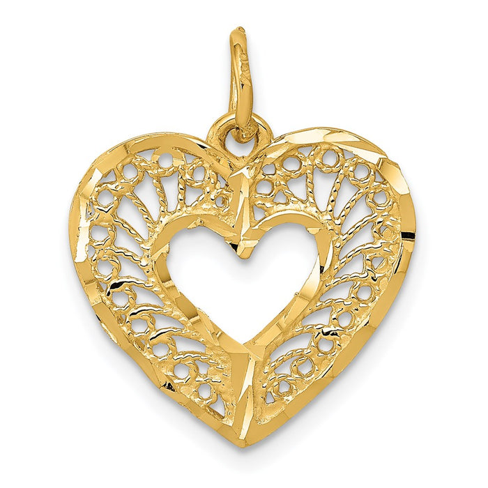 Million Charms 14K Yellow Gold Themed Polished Heart Pendant