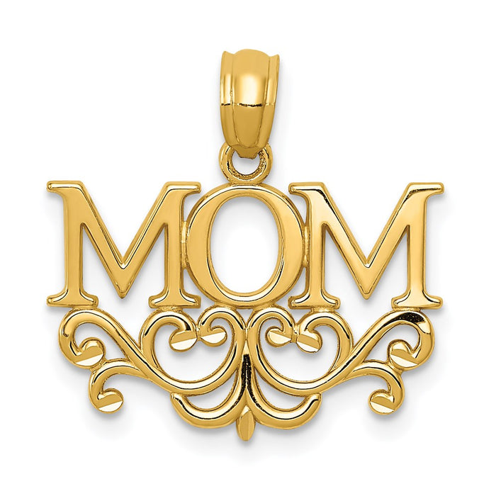 Million Charms 14K Yellow Gold Themed Mom Pendant