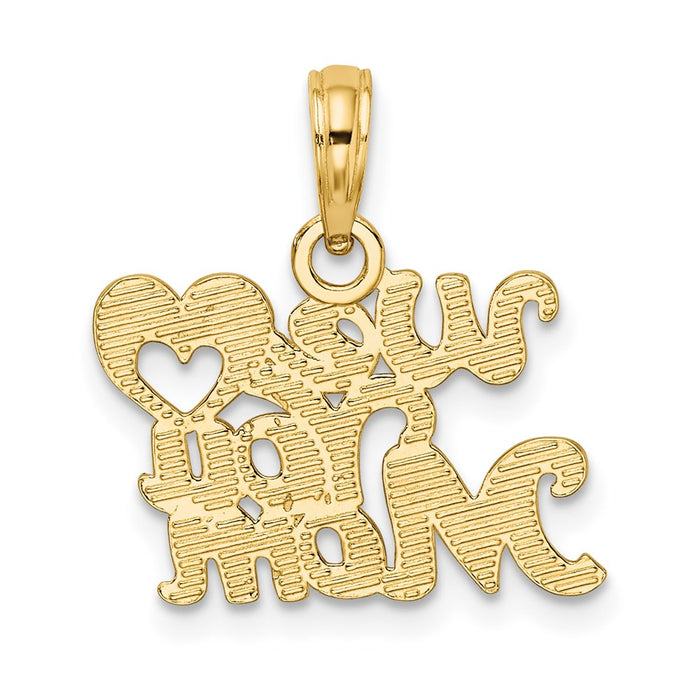 Million Charms 14K Yellow Gold Themed We Heart You Mom Charm
