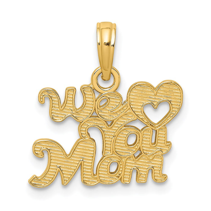 Million Charms 14K Yellow Gold Themed We Heart You Mom Charm