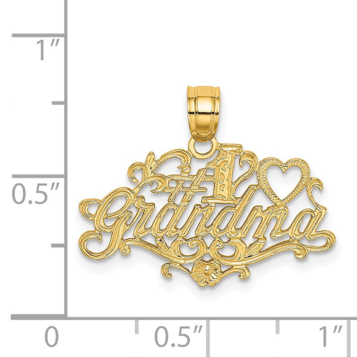 Million Charms 14K Yellow Gold Themed #1 Grandma Charm