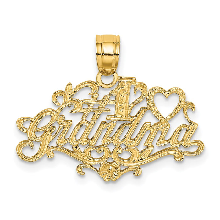 Million Charms 14K Yellow Gold Themed #1 Grandma Charm