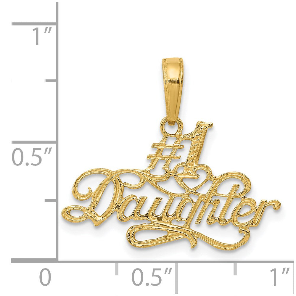 Million Charms 14K Yellow Gold Themed #1 Daughter Pendant