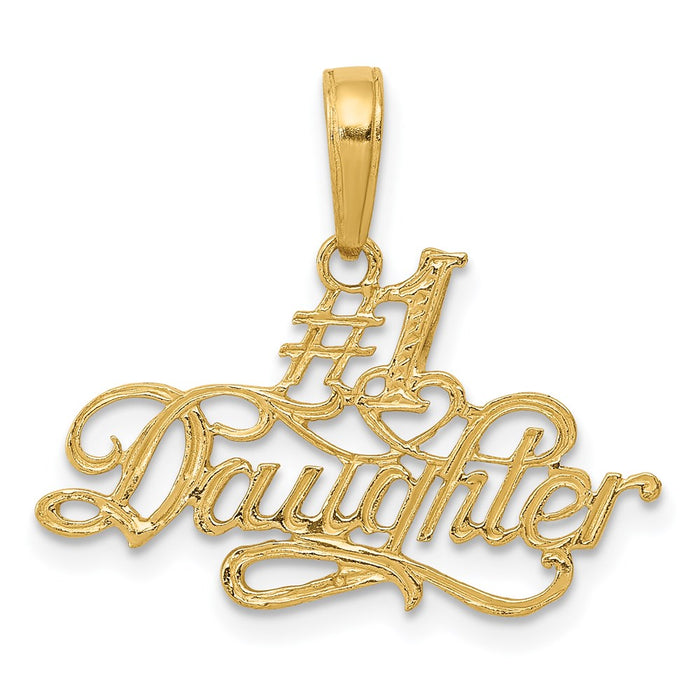 Million Charms 14K Yellow Gold Themed #1 Daughter Pendant