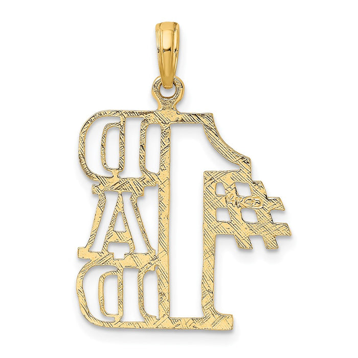 Million Charms 14K Yellow Gold Themed #1 Dad Cut-Out Charm