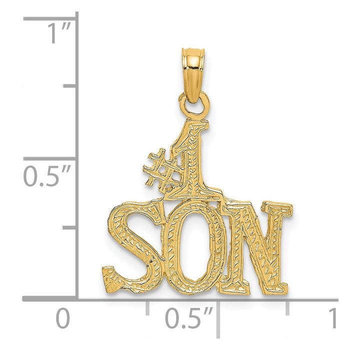 Million Charms 14K Yellow Gold Themed #1 Son Charm