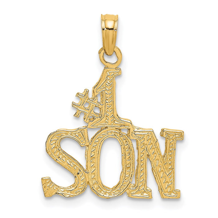 Million Charms 14K Yellow Gold Themed #1 Son Charm