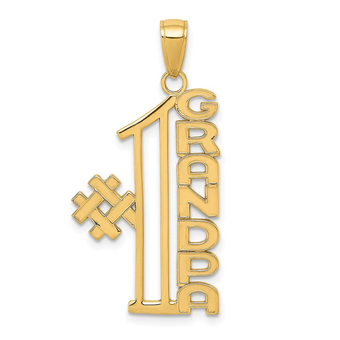 Million Charms 14K Yellow Gold Themed #1 Grandpa Pendant