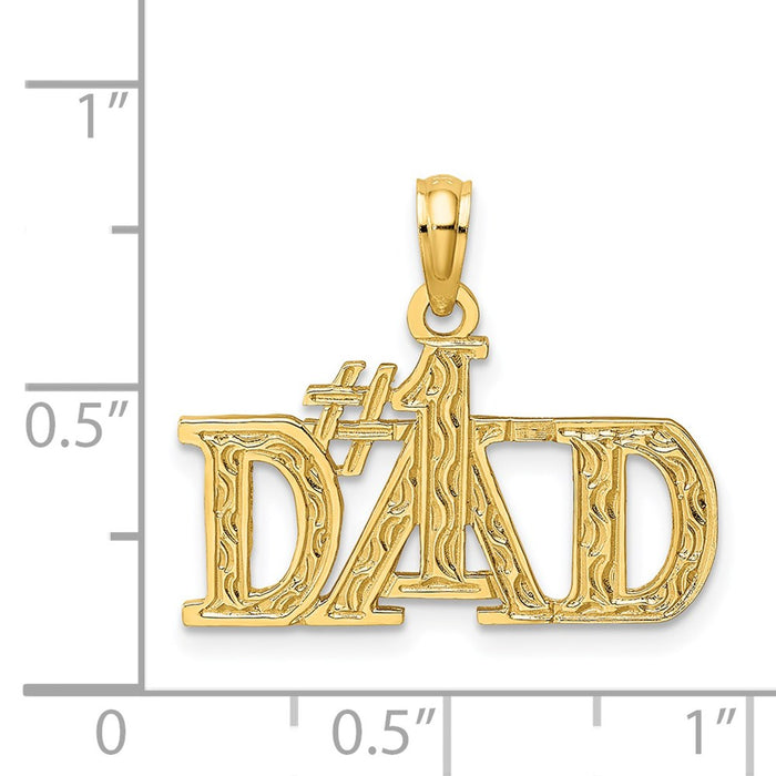 Million Charms 14K Yellow Gold Themed #1 Dad Charm