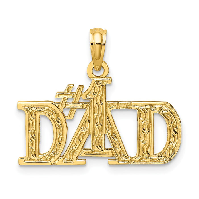 Million Charms 14K Yellow Gold Themed #1 Dad Charm