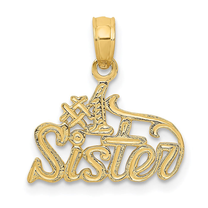 Million Charms 14K Yellow Gold Themed #1 Sister Pendant