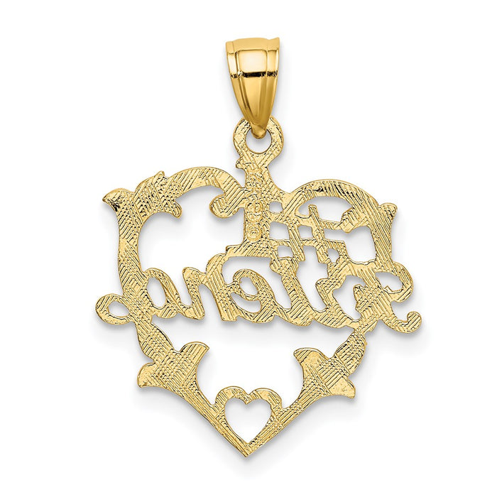 Million Charms 14K Yellow Gold Themed #1 Friend In Heart Charm