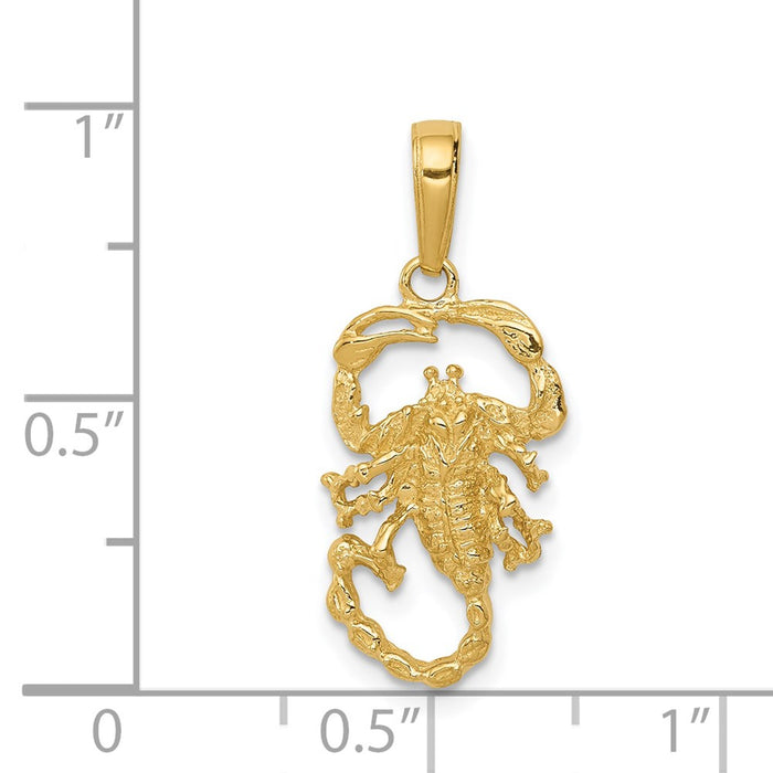 Million Charms 14K Yellow Gold Themed Scorpion Charm