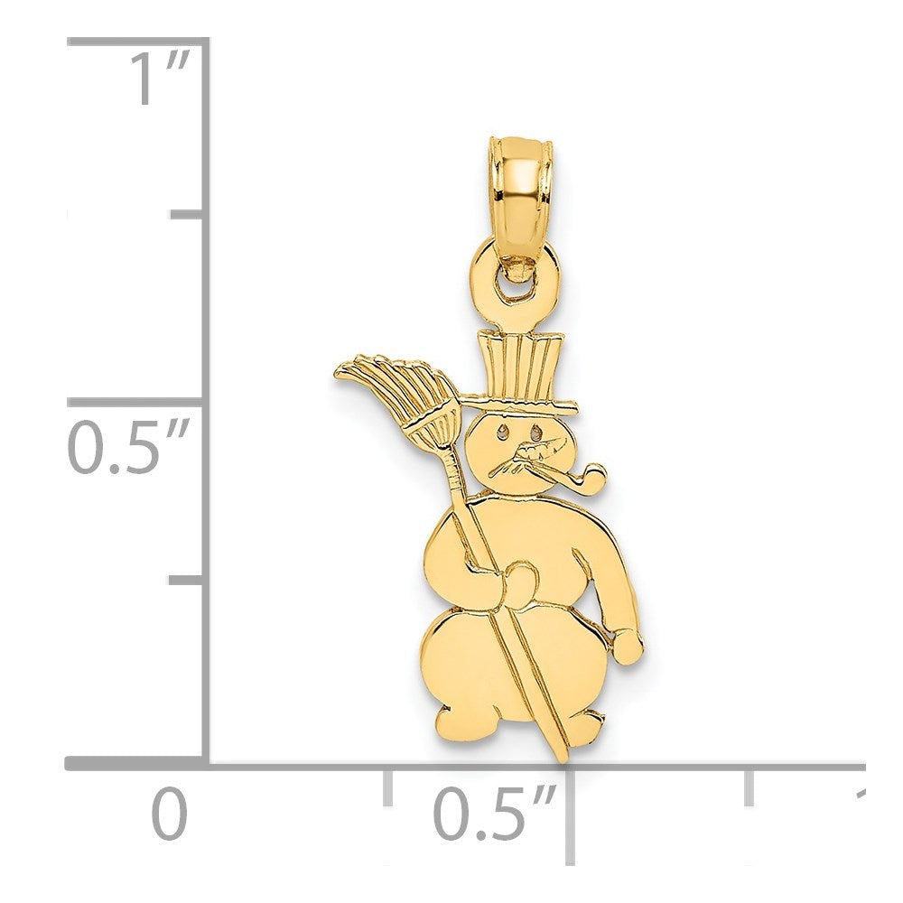Million Charms 14K Yellow Gold Themed Polished Snowman Charm