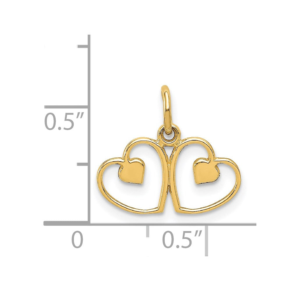 Million Charms 14K Yellow Gold Themed Heart Charm