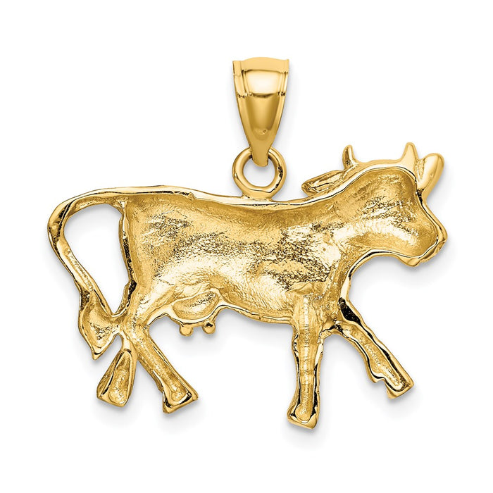 Million Charms 14K Yellow Gold Themed Cow Charm